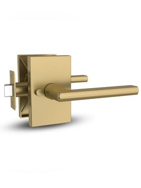 Mega Handle Glamor Privacy Lever & Lock Door Handle Set Satin Brass Keyless Lock